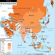 Asian countries by HDI
