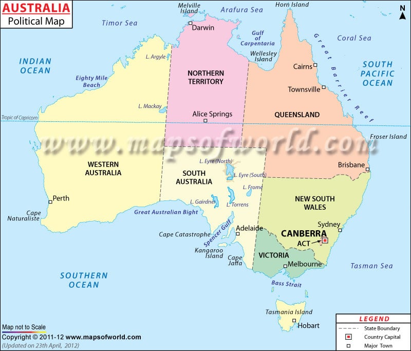 Geographical maps of australia