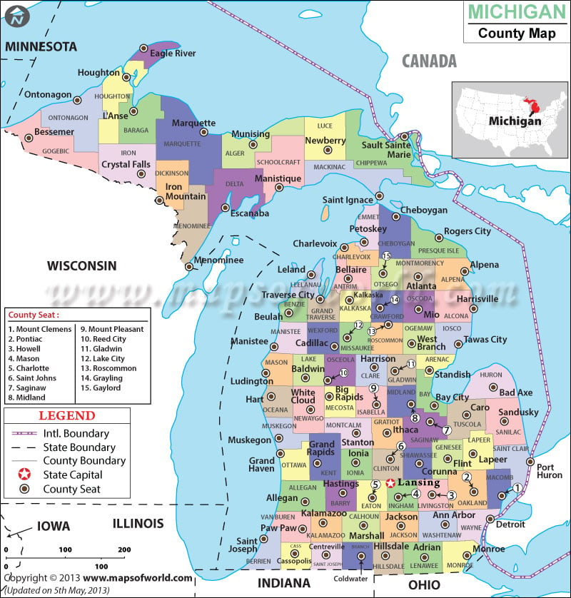 map for michigan