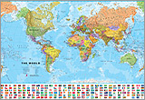 World Wall Map, with flags