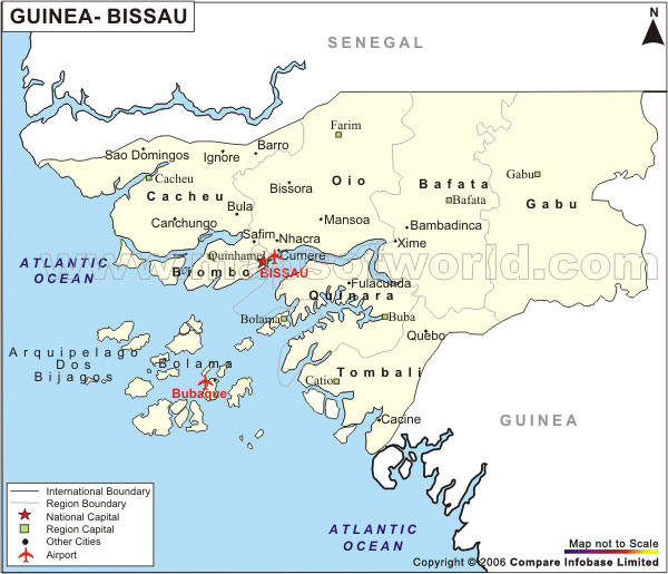 Airport Map of Guinea Bissau