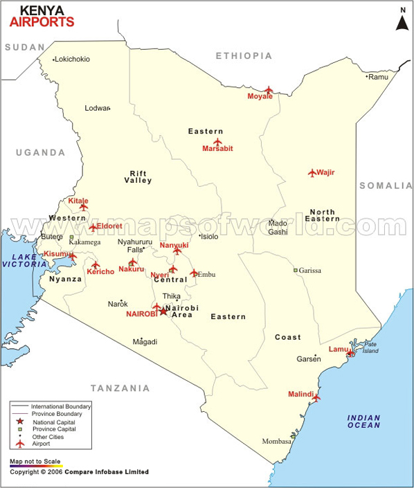 Airport Map of Kenya