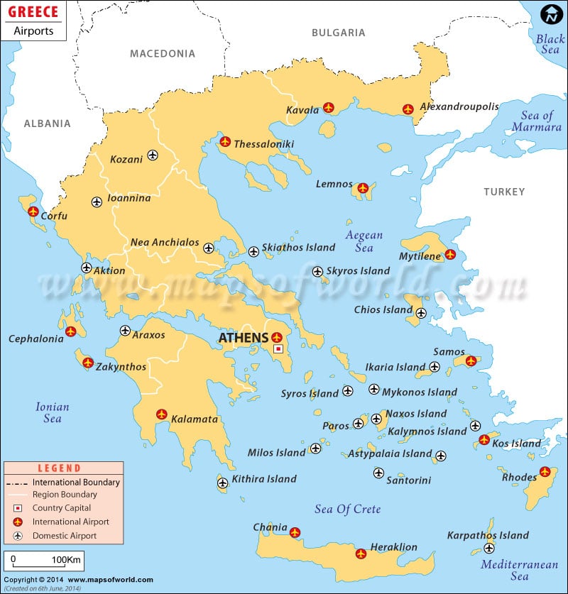 Greece Airports Map