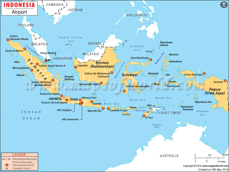 indonesia airports map