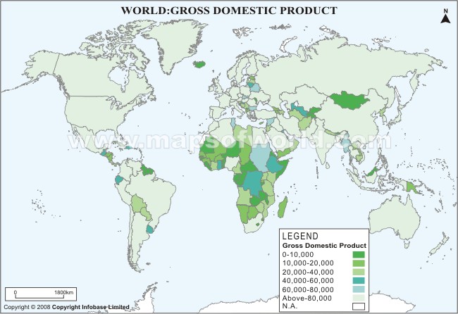 World Gross Domestic Product Map