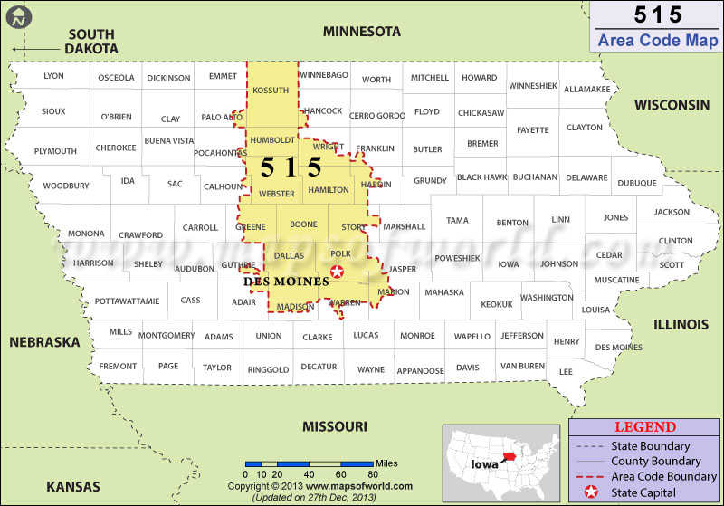 515 Area Code Map Where Is 515 Area Code In Iowa