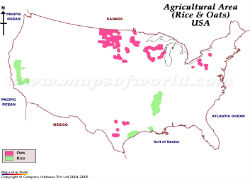 USA Rice and Oats Growing Area