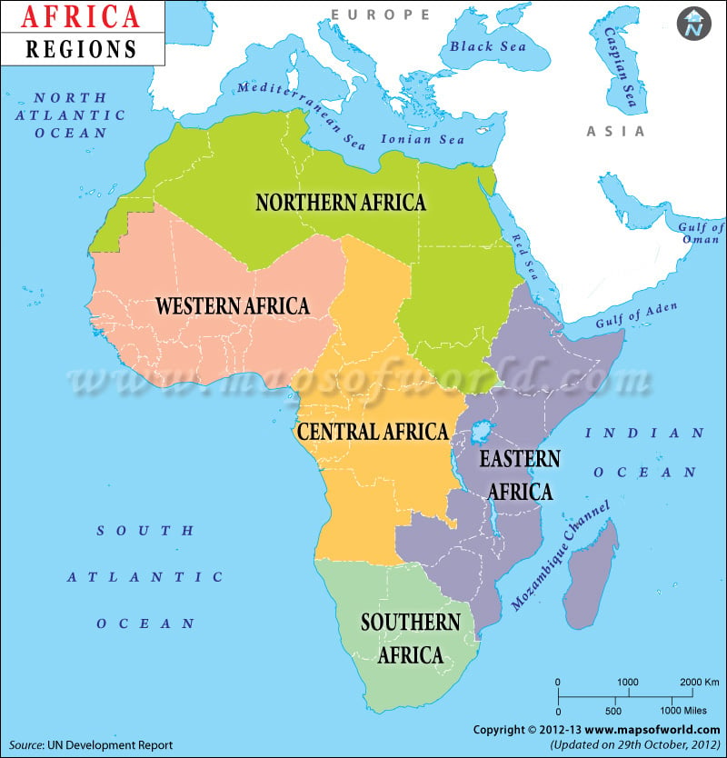 Map Of Africa Regions Africa Regions Map, Regions of Africa