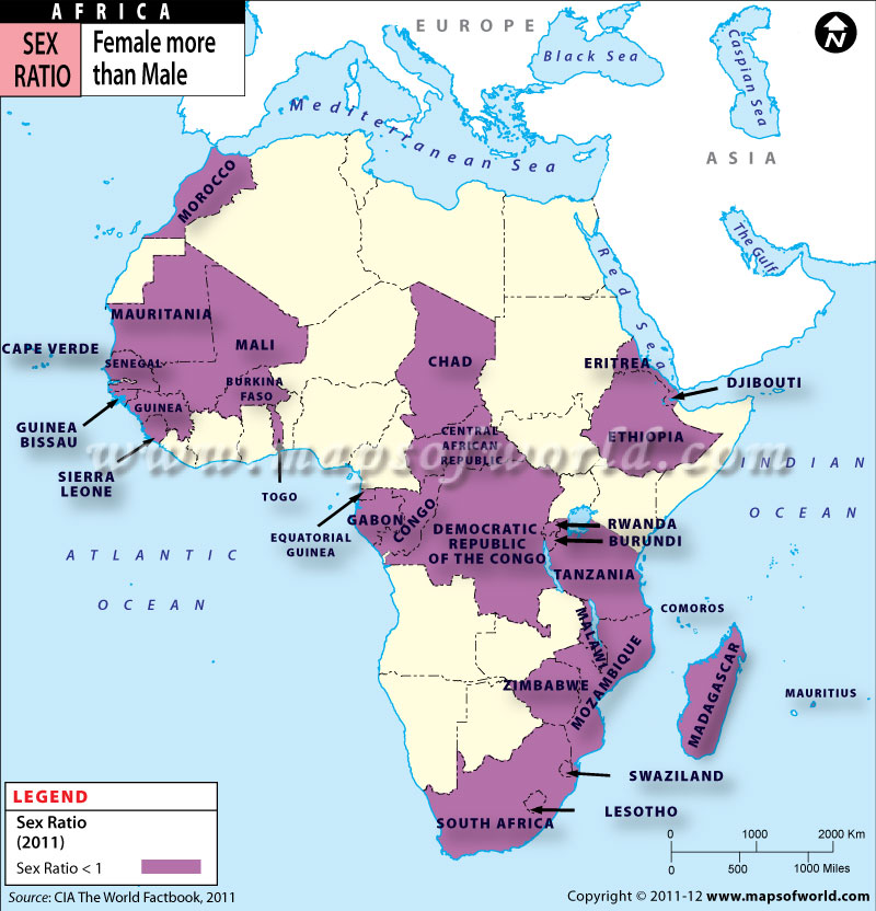 Map Of African Countries By Sex Ratio 4892
