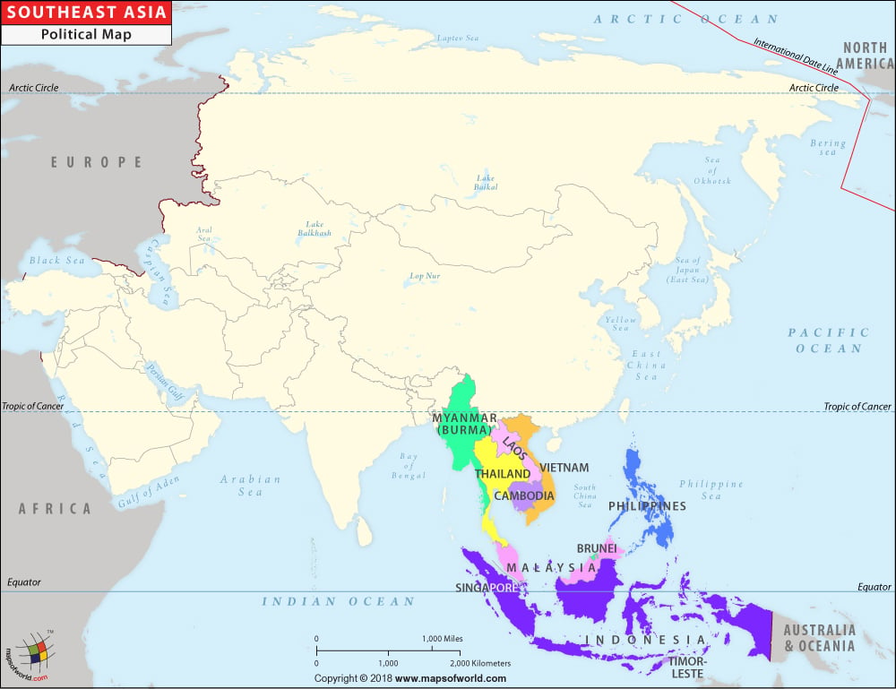 asian countries map