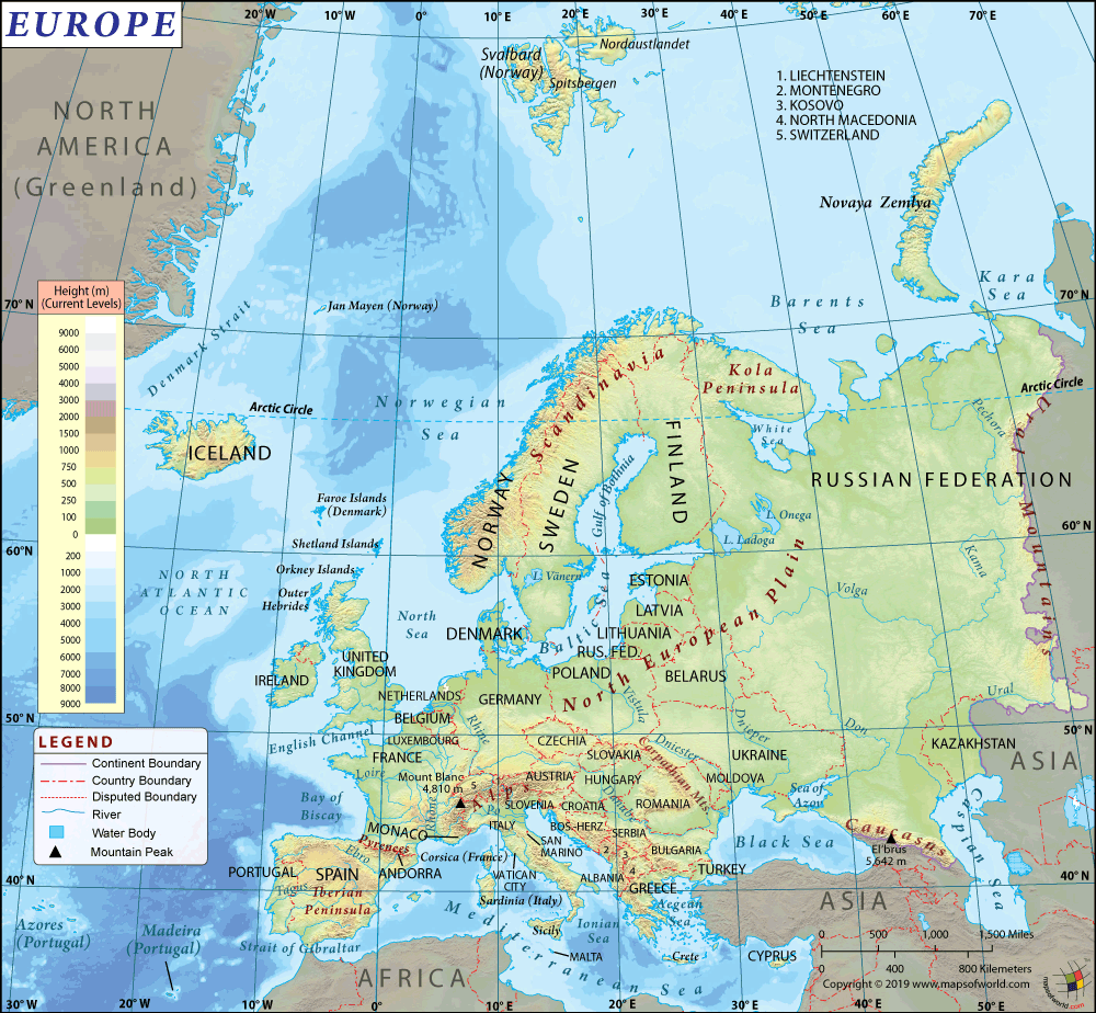 Geography Of Europe Map Europe Map, Map of Europe, Information and Interesting Facts of Europe