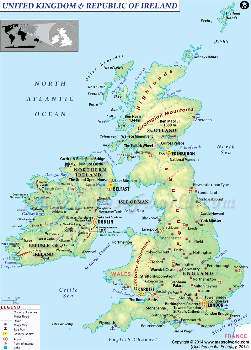 Uk And Ireland Map Map of UK and Ireland