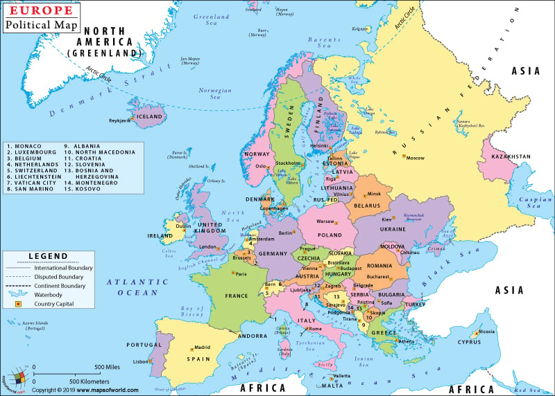 Political Map Of Europe 2020 Europe Political Map, Political Map of Europe with Countries and 