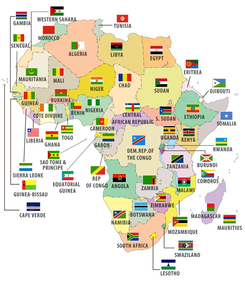 map of africa and the countries Flags Of African Countries map of africa and the countries