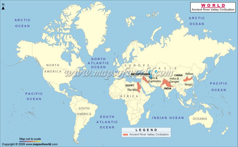 Tigris River Location On World Map World Map   River Valley Civilizations