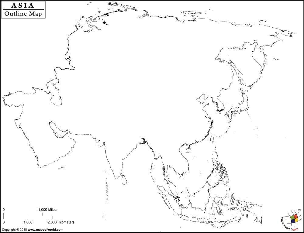 Outline Map Of Asia, Printable Outline Map Of Asia