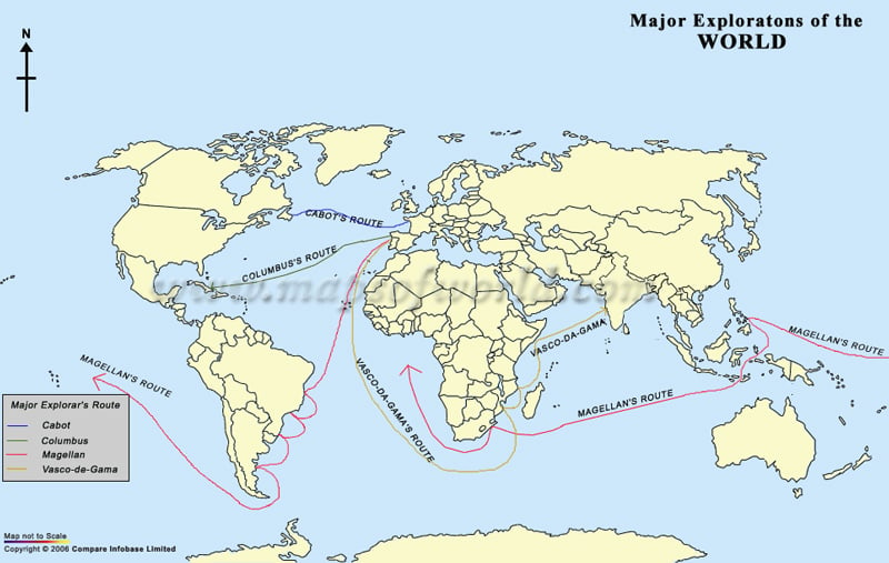 World Major Explorations Map 