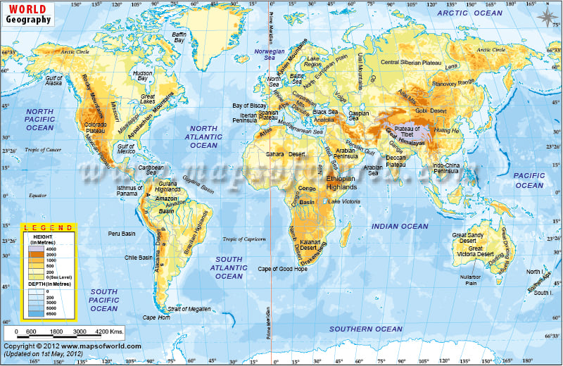 World Map With Geographical Features World Geography Map | Geograpical World Map