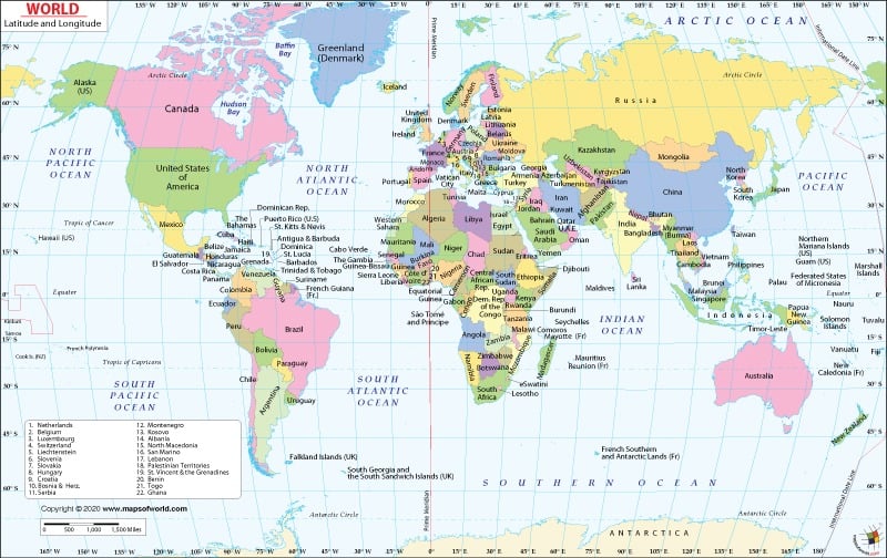 Latitude And Longitude Map World Map With Latitude Longitude