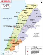 Lebanon  Map