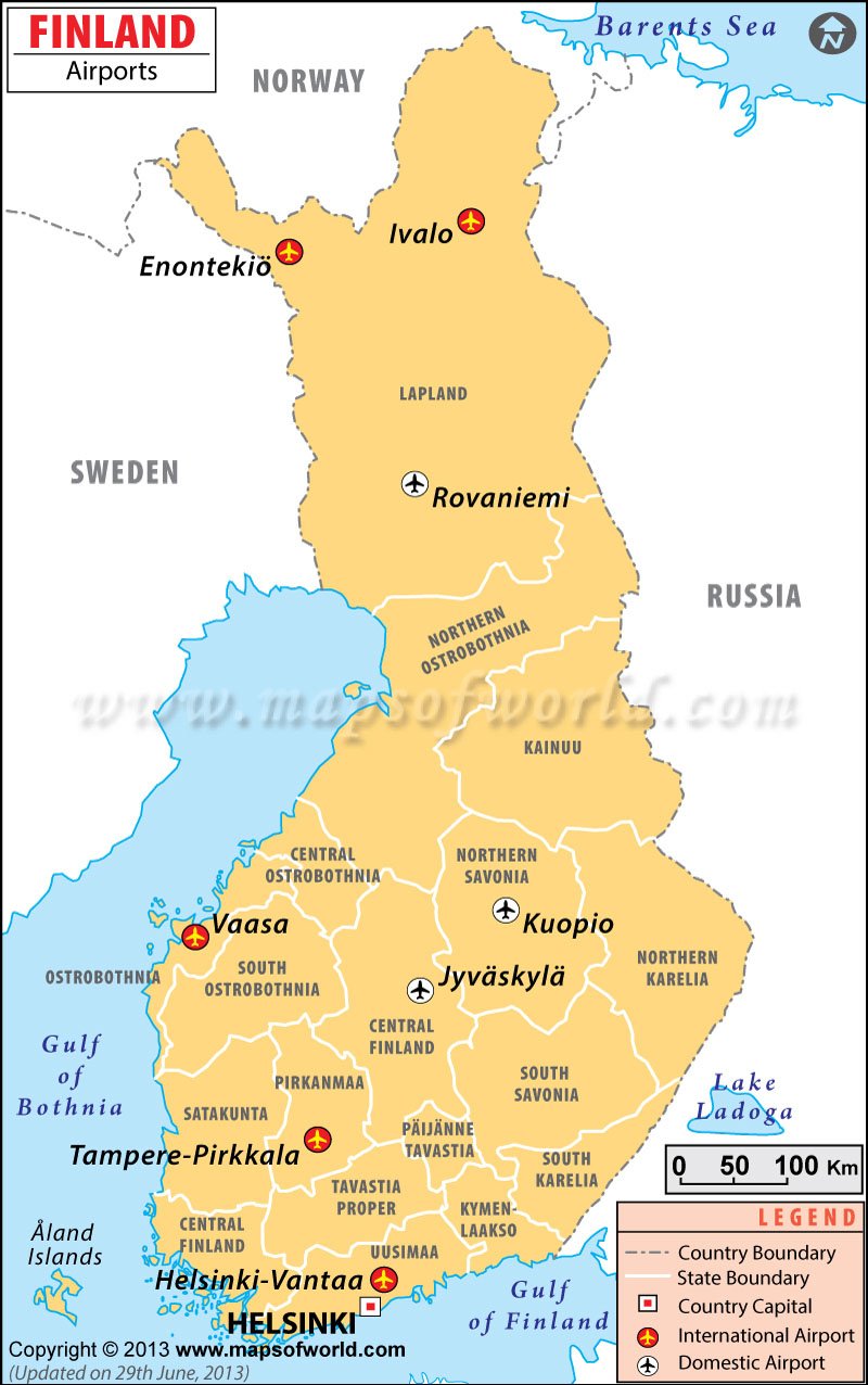 Airports in Finland, Finland Airports Map