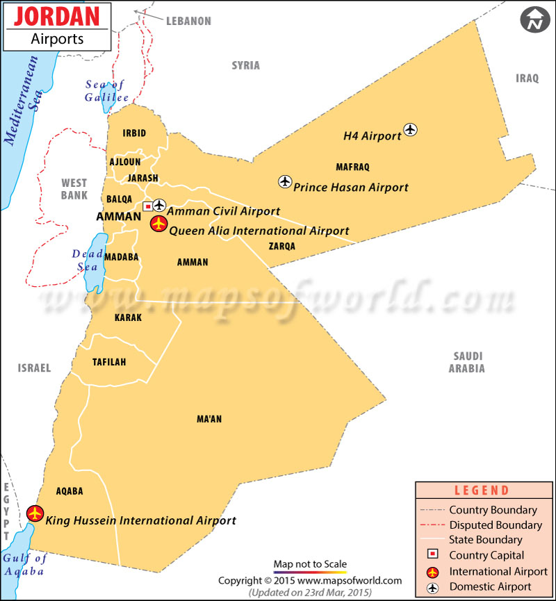 Airports in Jordan, Jordan Airports Map