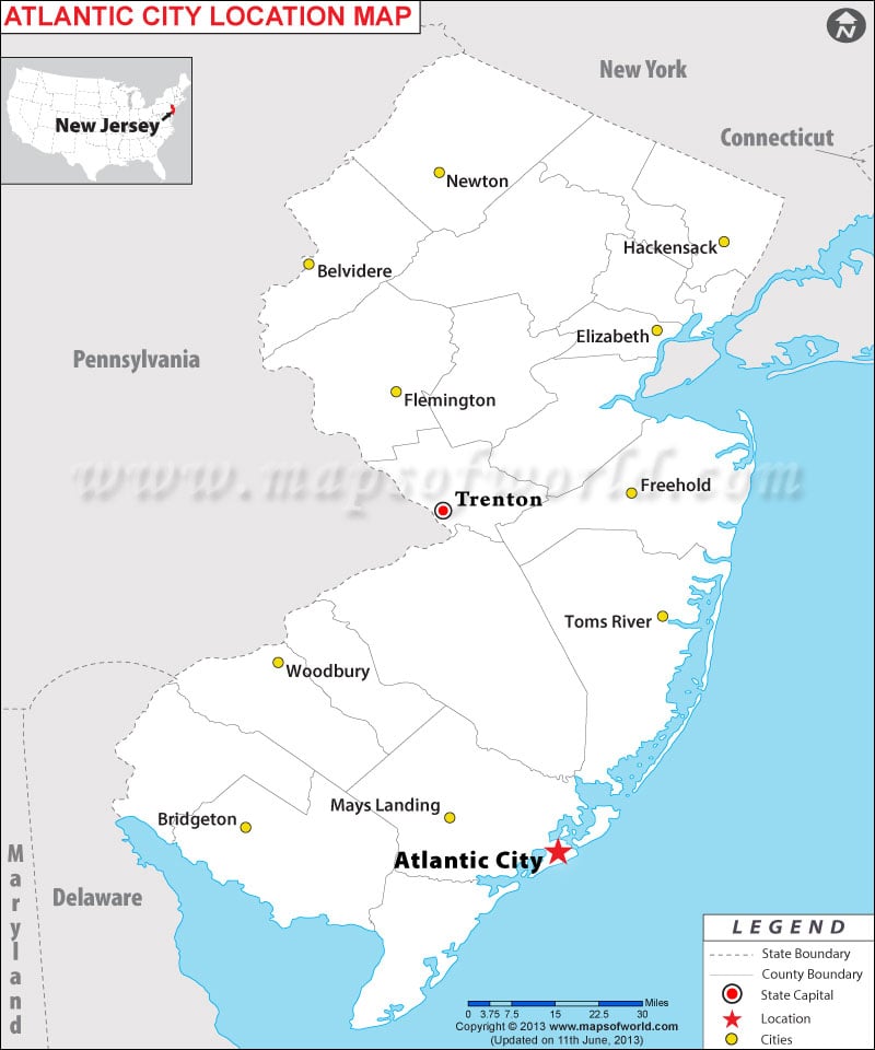 Where is Atlantic City Located in New Jersey, USA