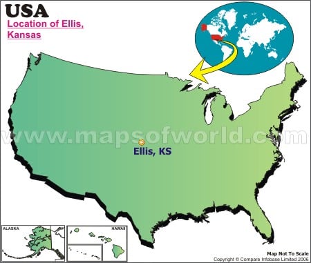 Location Map of Ellis, USA