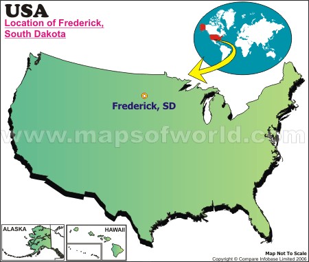 Location Map of Frederick, S. Dek., USA