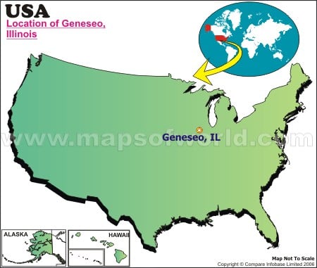 Location Map of Geneseo, III., USA