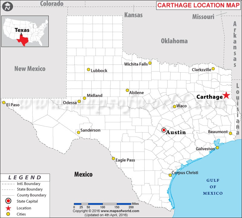 Map Of Carthage Texas Where is Carthage , Texas
