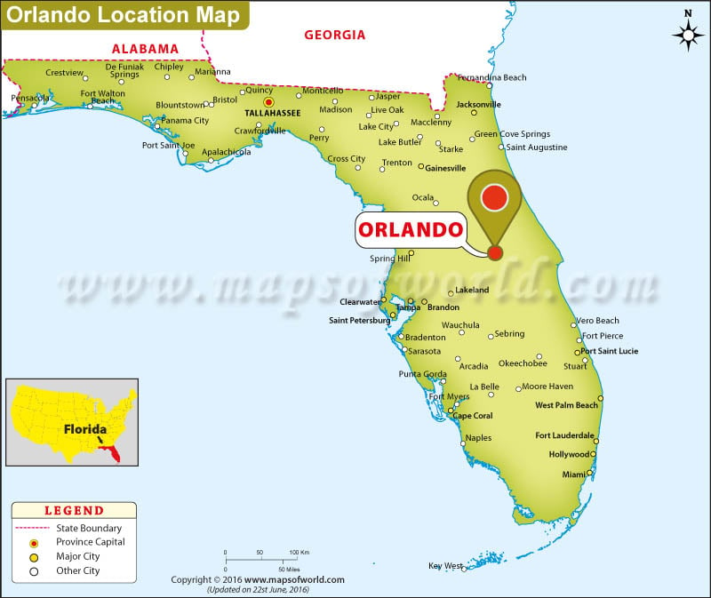 Map Of Florida Showing Orlando Where is Orlando City Located in Florida, USA