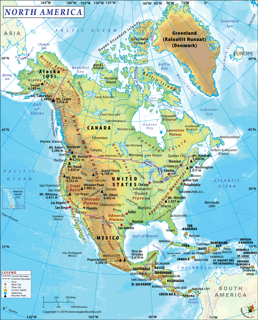 Americas, Map, Regions, & Hemispheres
