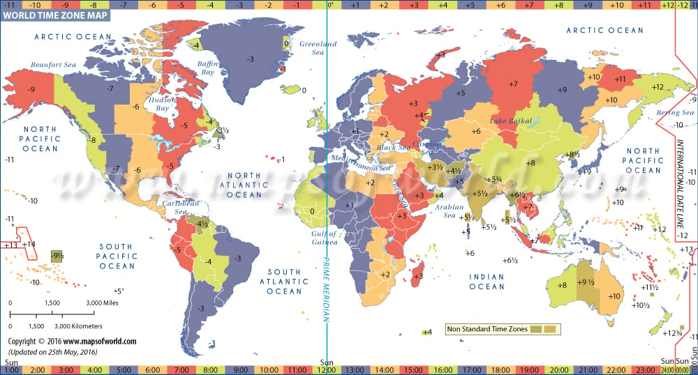 world map with time zones and major cities World Time Zone Map List Of Time Zones Of All Countries world map with time zones and major cities