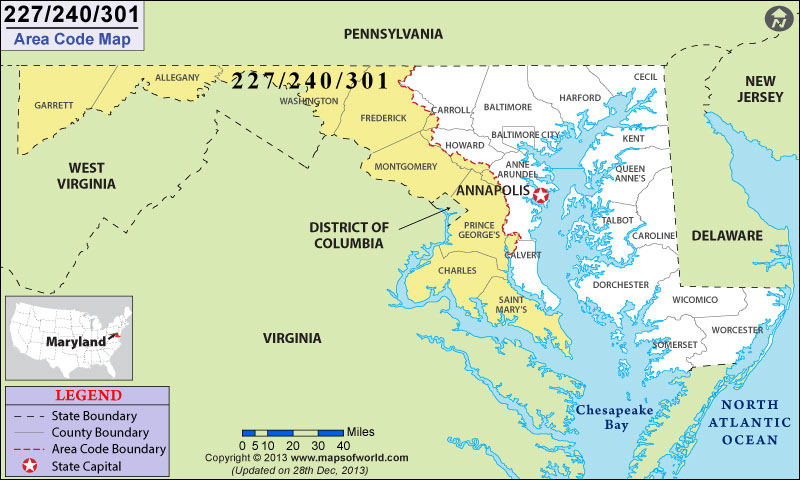 240 Area Code Map Where Is 240 Area Code In Maryland