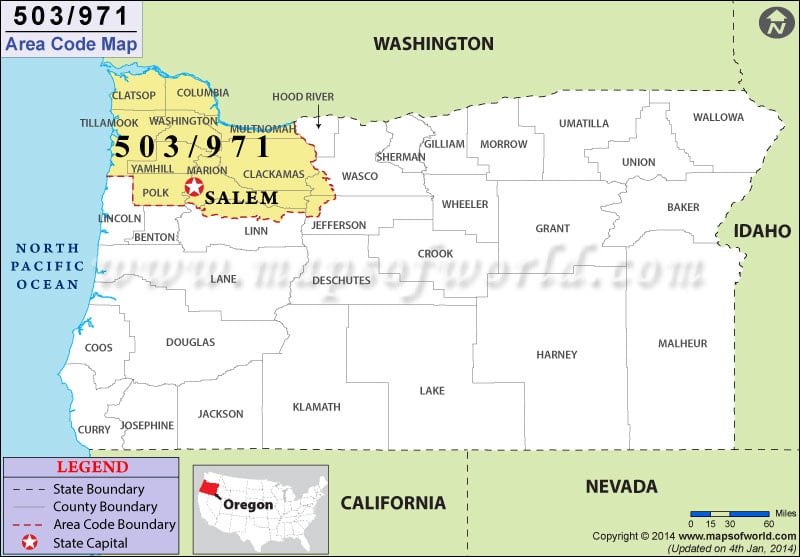 503 Area Code Map Where Is 503 Area Code In Oregon