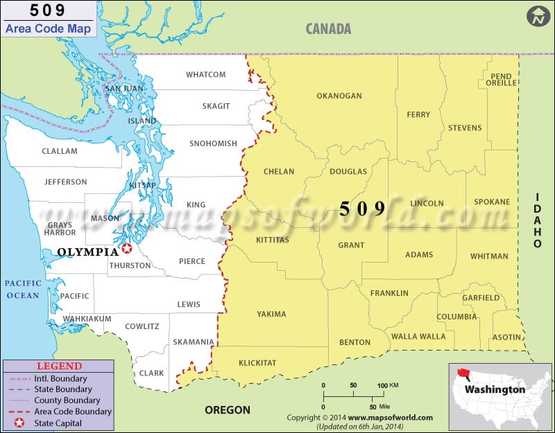 509 area code map 509 Area Code Map Where Is 509 Area Code In Washington 509 area code map