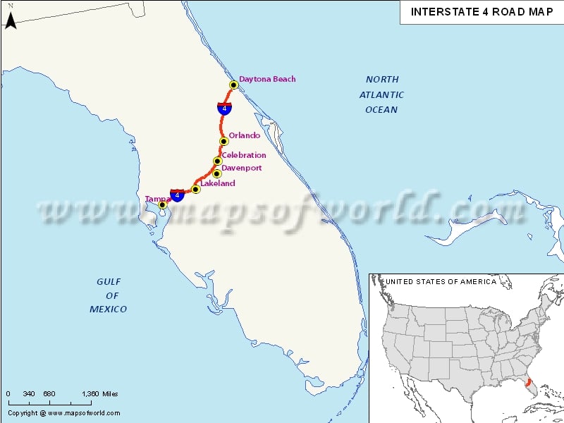 US Interstate 4 Map