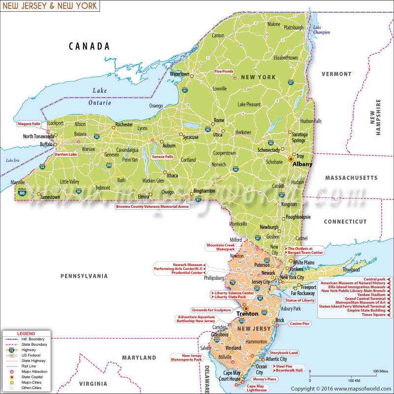 how far is jersey from new york
