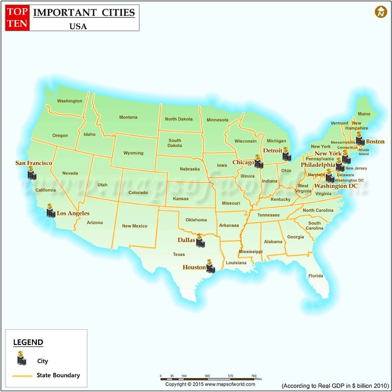 Top Ten Important Cities in USA, Richest Cities in teh US