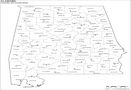 Blank Alabama County Map for Kids to Color