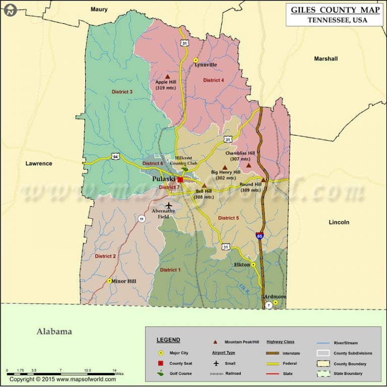 Giles County Map, Virginia