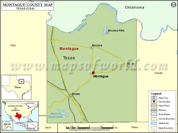 Montague County Map Map Of Montague County Texas 2433