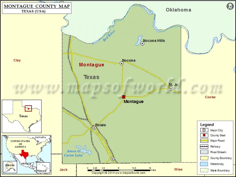 Montague County Map Map Of Montague County Texas