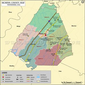 McMinn County Map, TN | Map of McMinn County Tennessee