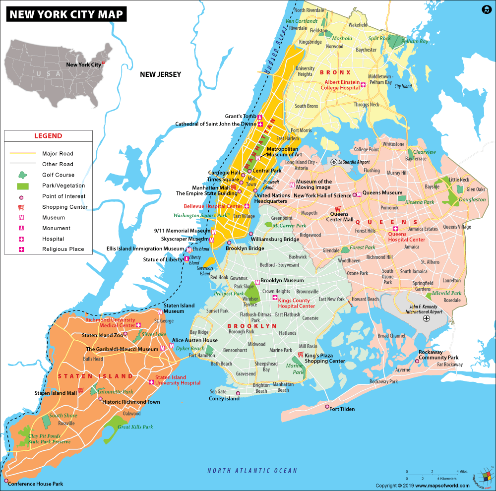 printable map of new york city boroughs Nyc Map Map Of New York City Information And Facts Of New York City printable map of new york city boroughs