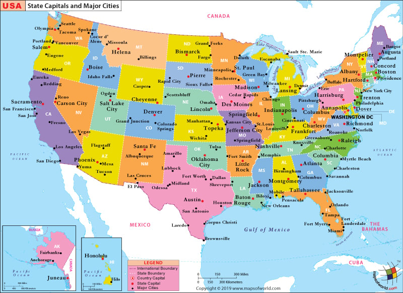 Us Map With States And Cities List Of Major Cities Of Usa