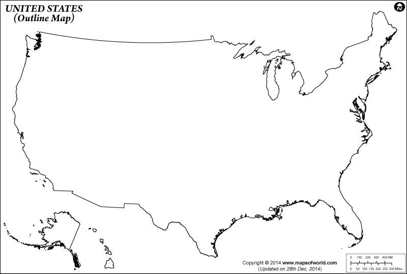 Карта сша белая