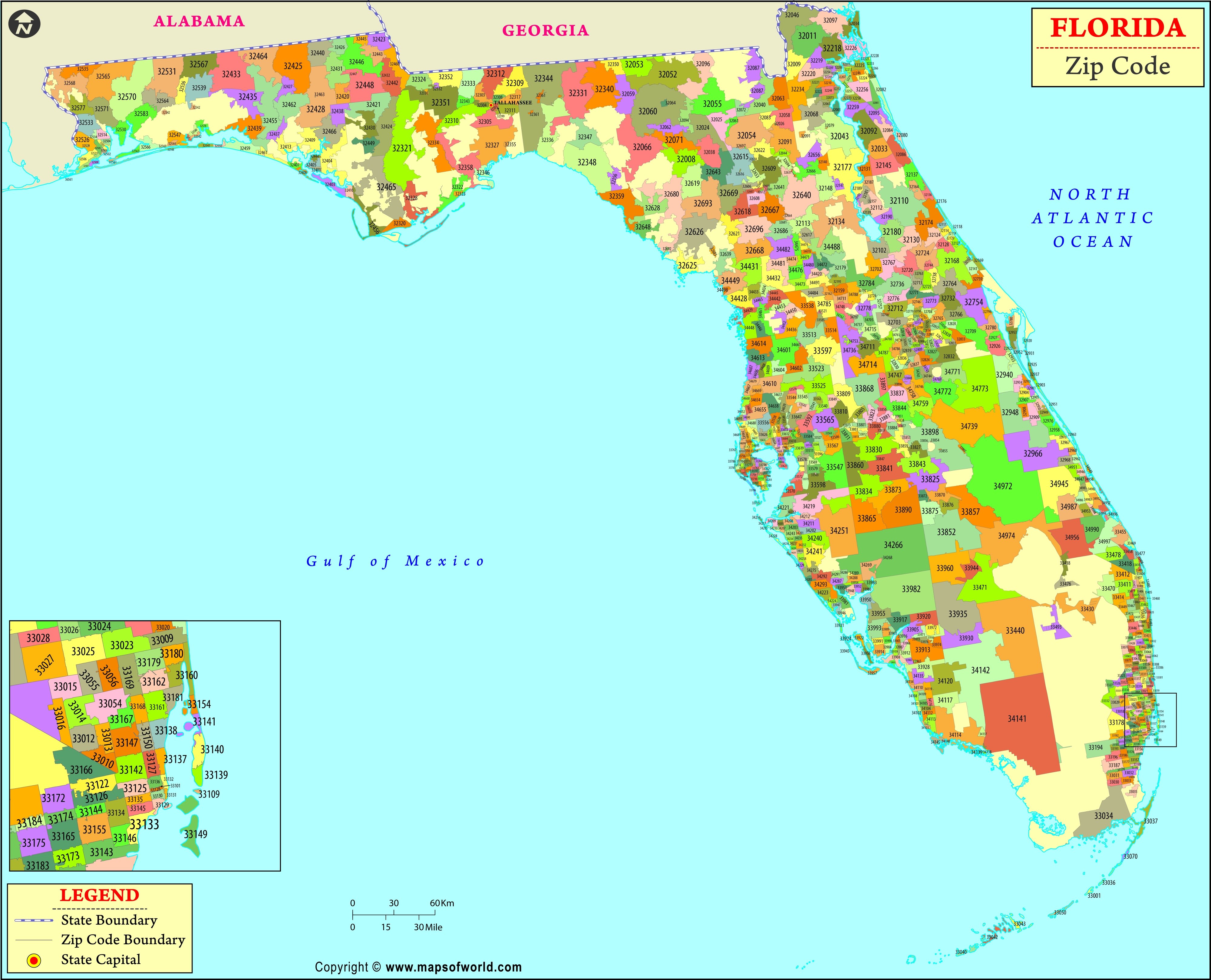 Florida Zip Codes Florida Zip Code Map List