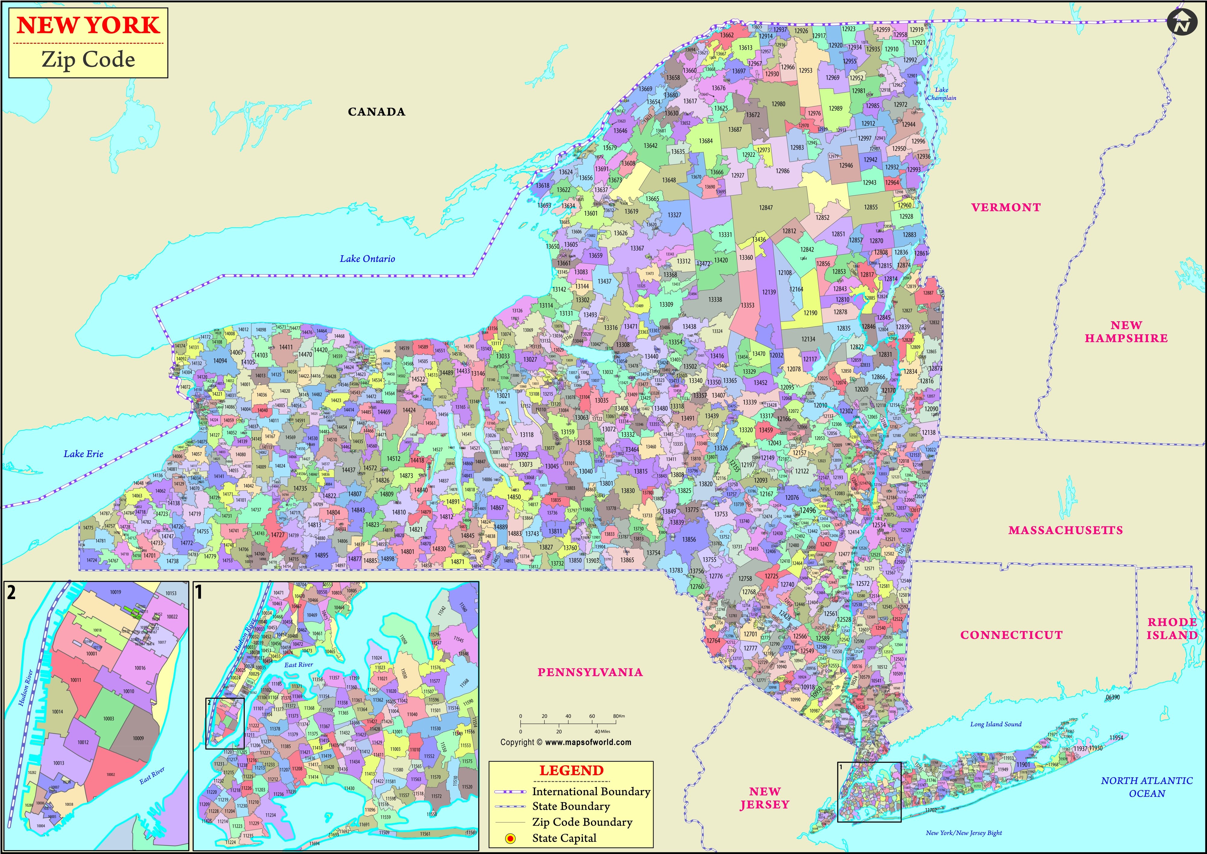 New York Zip Code Map New York Postal Code 5926